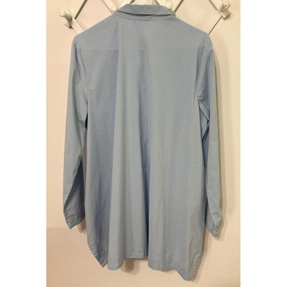J Jill Light Blue Dipped Hem Popover Tunic Office Top Wear Stretch Size Large - Picture 5 of 10